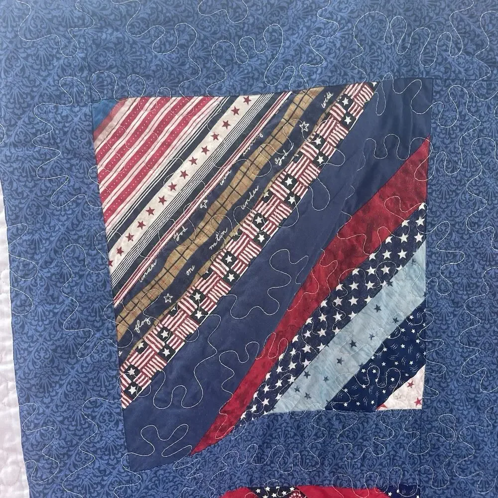 Patriotic Quilt Red, White & Blue Stars and Stripes – 72
